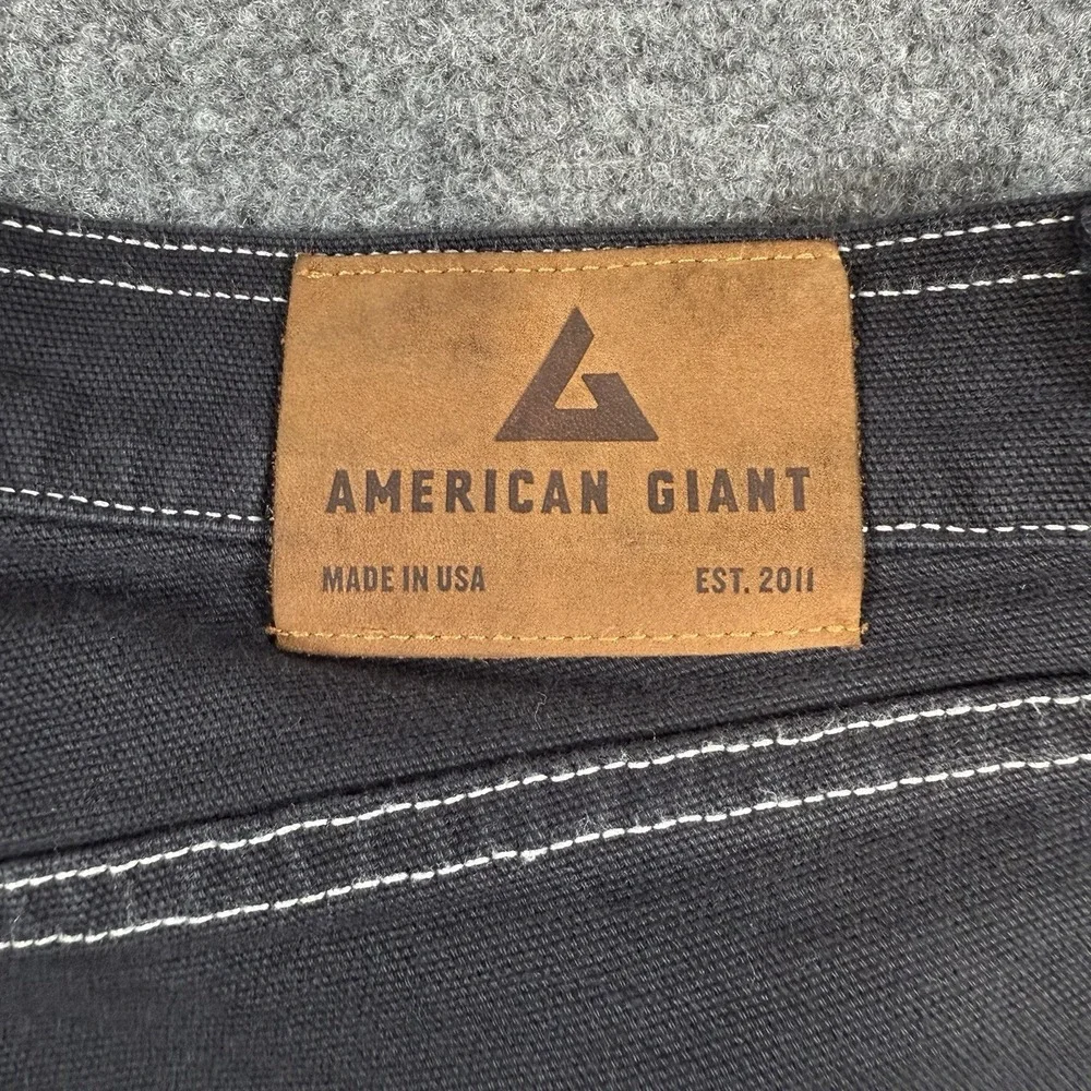 American Giant Jeans Mens 30x30 Charcoal Black Roughneck Stretch Canvas Straight